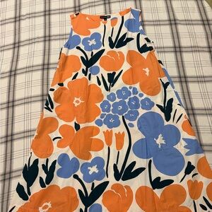 Uniqlo Marimekko Floral Sleeveless Dress - Orange and Blue